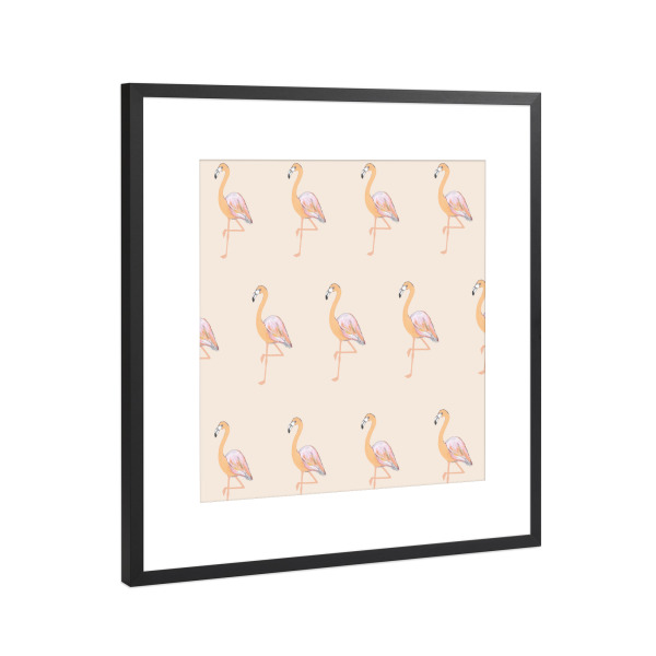 Poster mit Rahmen Schwarz (Metallic) "Flamingo Party" artboxONE - Tiere