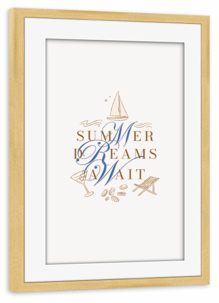 Poster mit Rahmen kiefer "Sommerträume erwarten" artboxONE - Reise,Reise / Strand und Meer