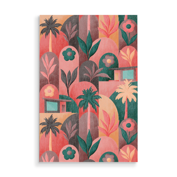 Holzbild "Mid Mod In Palm Springs Sunrise" artboxONE - Natur,Geometrie
