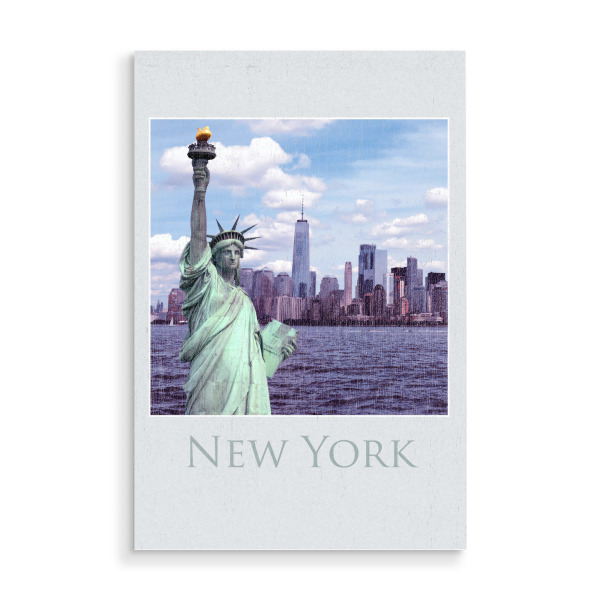 Holzbild "Die Freiheitsstatue in New York" artboxONE - Städte / New York,Reise,Architektur,Reise / Länder