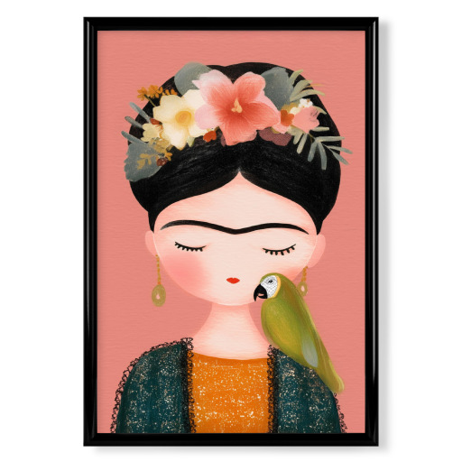 Kleine Frida mit Papagei