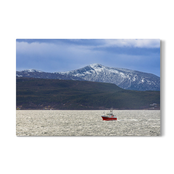 Galerie-Print "Fischerboot im Winter in Norwegen" 30x20 cm artboxONE