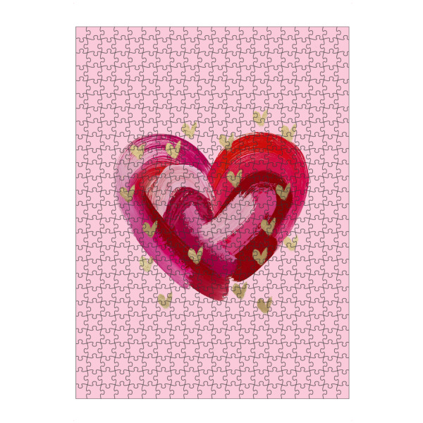Puzzle Ravensburger "Zusammenfassung Herzkunst auf Pink" artboxONE - Liebe