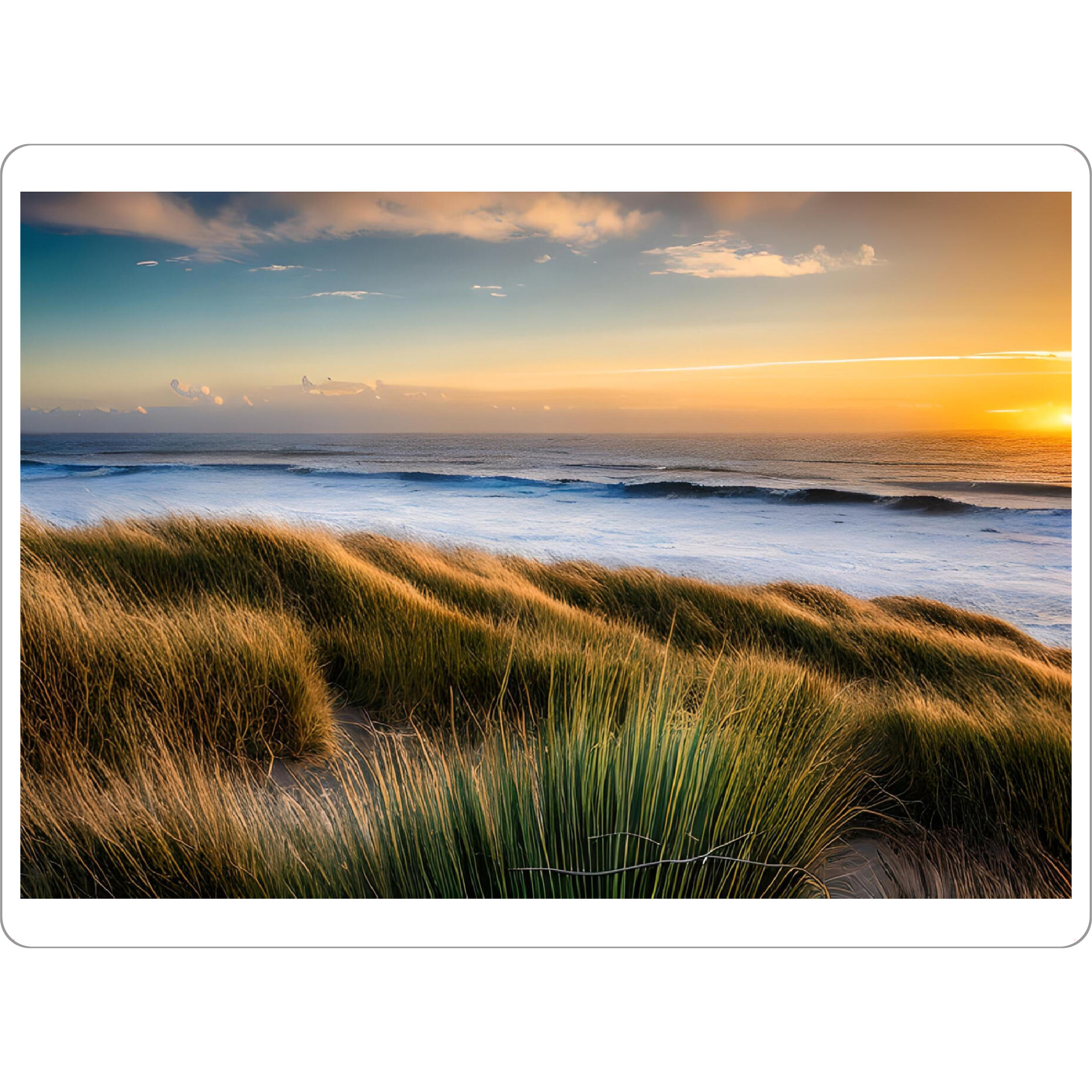 Tischset "Goldene Stunde am Meer" artboxONE - Natur,Reise,Reise / Strand und Meer - Goldene stunde,Meer,Dünen,Sand,Dünengras - Bild goldene stunde