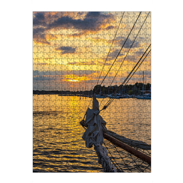 Puzzle Ravensburger "Warnow im Sonnenuntergang" artboxONE - Städte,Natur,Reise