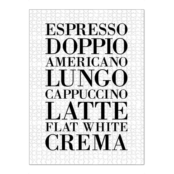 Puzzle Ravensburger "Kaffeesorten Typografie" artboxONE - Typografie,Essen & Trinken
