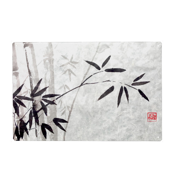 Metall Poster "Bambusreispapier" artboxONE - Natur,Reise / Asien - Bambus,Sumie,Japan - Blechschild