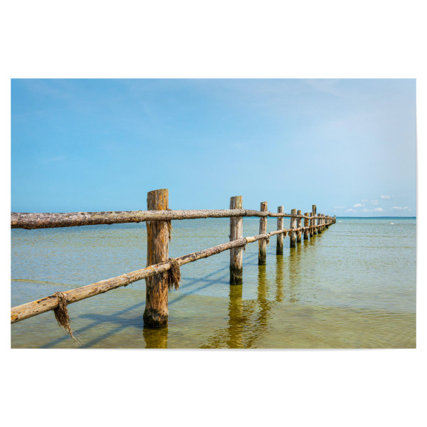 Poster 30x20 cm "Ostseeküste mit Zaun" artboxONE - Natur,Reise,Reise / Strand und Meer