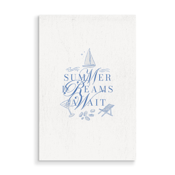 Holzbild "Sommerträume erwarten blau" artboxONE - Reise,Reise / Strand und Meer - Sommer,Sonne,Urlaub,Strand,Spaß,Meer,Tropisch,Reise,Cocktail,Stuhl