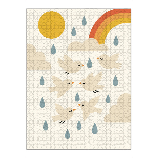 Puzzle Ravensburger "Birds In Rain" artboxONE - Für Kinder,Tiere,Für Mama