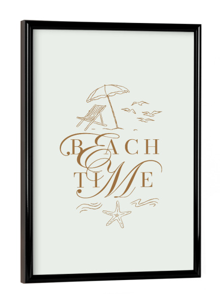 Poster mit schwarzem Rahmen "Sommer Strandzeit braun" artboxONE - Reise,Reise / Strand und Meer
