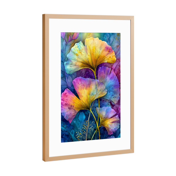 Poster mit Rahmen Kupfer "Ginkgo Biloba Anzeige" artboxONE - Natur - Biloba,Baum,Wald,Blätter,Natur,Ginkgo,Ginkgo biloba