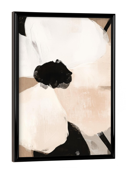 Poster mit schwarzem Rahmen "Neutrales abstraktes Blumen" artboxONE - Natur,Floral,Abstrakt