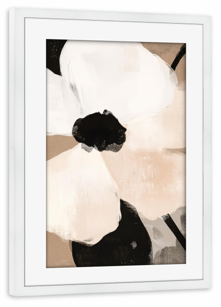 Poster mit Rahmen weiß "Neutrales abstraktes Blumen" artboxONE - Natur,Floral,Abstrakt
