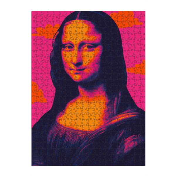 Puzzle Ravensburger "Mona Lisa (Neon Edition)" artboxONE - Abstrakt,Menschen,Für Mama - Mona lisa,Menschen,Leonardo da vinci,Neon,Pink,Orange