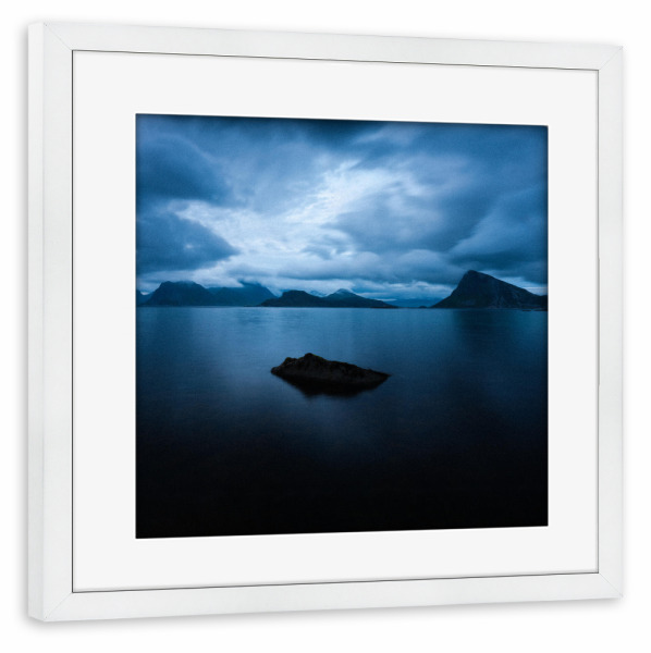 Poster mit Rahmen weiß "Lofoten Skyline" artboxONE - Natur,Reise,Abstrakt - Ocean,Sea,Lofoten,Lofotenislands