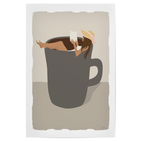 Poster 30x20 cm "Ein weiterer Morgenkaffee" artboxONE - Essen & Trinken,Menschen - Buch,Kaffee,Faulenzen,Entspannung