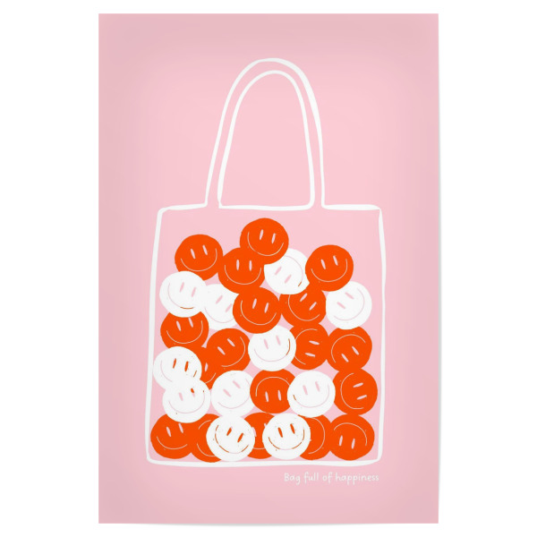 Poster "Tasche voller Glück - Rose" artboxONE - Typografie,Für Kinder,Lustig