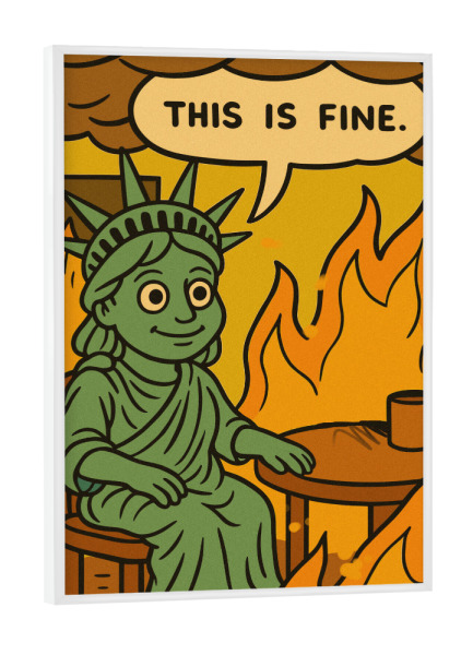 Poster mit weißem Rahmen "Statue of Liberty fine" artboxONE - Lustig