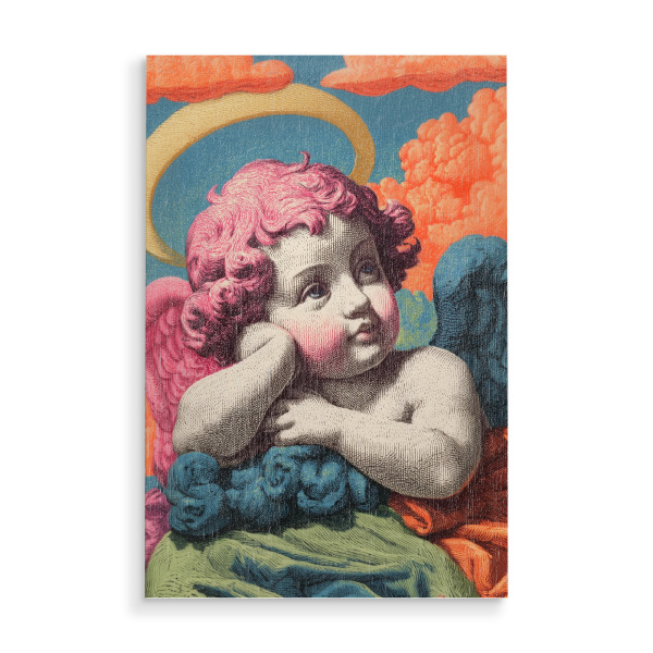 Holzbild "Himmliche Wolken mit Engel" artboxONE - Für Kinder,Menschen,Liebe