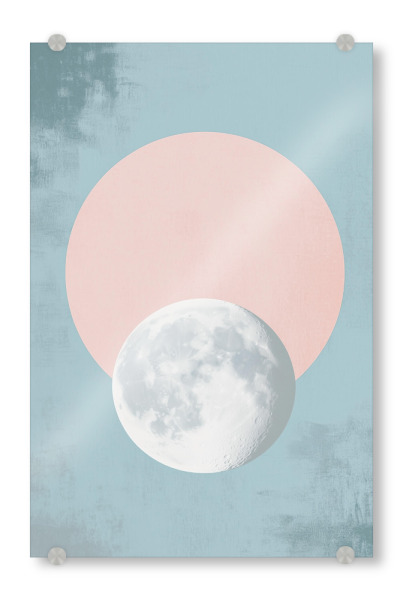 Acrylglasbild "Pastel Mond im Kreis" artboxONE - Natur,Geometrie,Galaxy