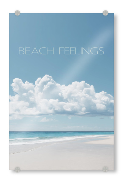Acrylglasbild "Strandgeflüster Beach Feelings" artboxONE - Typografie,Natur,Reise / Strand und Meer