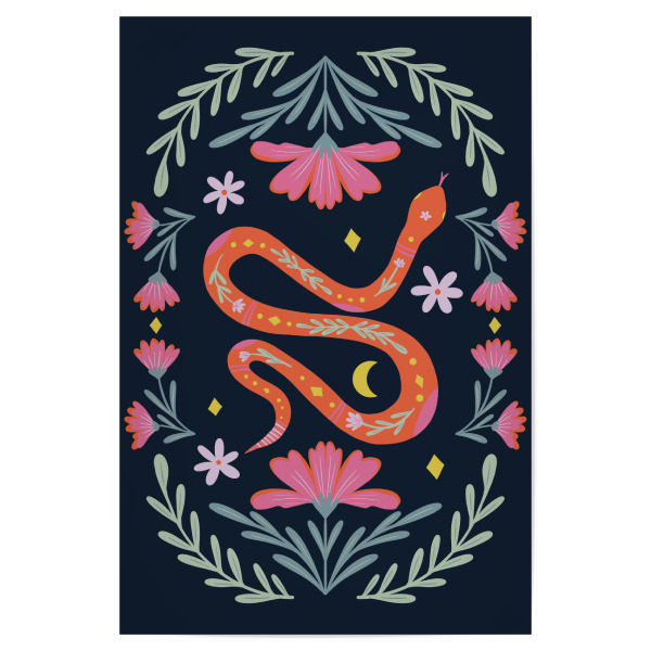 Poster 30x20 cm "Süße Blumenschlange" artboxONE - Tiere