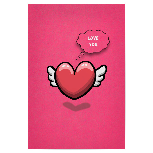 Poster "Herzgeflüster in Pink" artboxONE - Comic,Liebe,Lustig