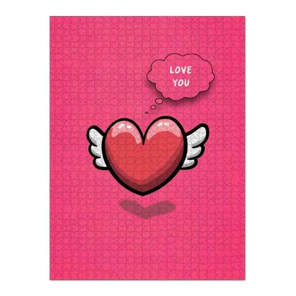 Puzzle Ravensburger "Herzgeflüster in Pink" artboxONE - Comic,Liebe,Lustig