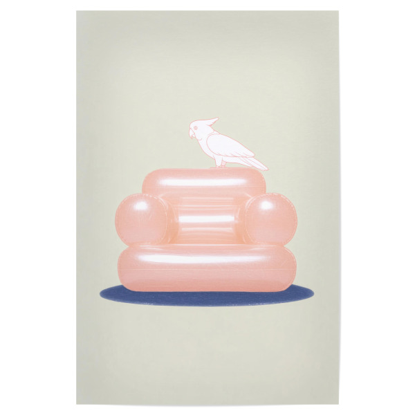 Poster "Kakadu im Retro-Sitz" artboxONE - Tiere,Reise / Strand und Meer,Lustig