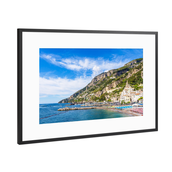 Poster mit Rahmen Schwarz (Metallic) "Amalfi in Italien" artboxONE - Natur,Reise,Architektur,Reise / Strand und Meer,Reise / Länder