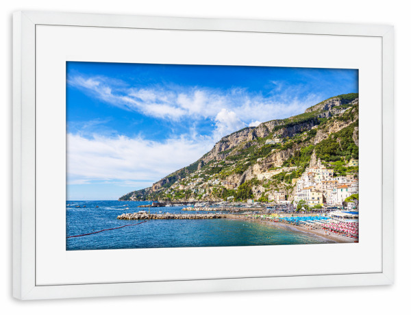 Poster mit Rahmen weiß "Amalfi in Italien" artboxONE - Natur,Reise,Architektur,Reise / Strand und Meer,Reise / Länder