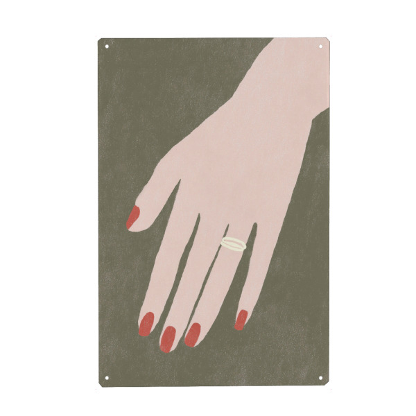 Metall Poster "Fingerspiel der Eleganz" artboxONE - Menschen,Liebe,Fashion