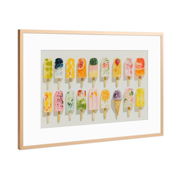 Poster mit Rahmen Kupfer "Fruchtige Eis Freude" artboxONE - Natur,Abstrakt,Essen & Trinken / Obst & Gemüse