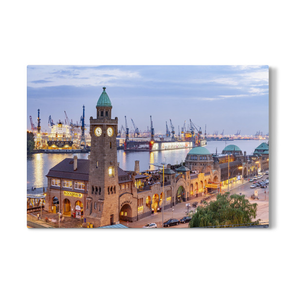 Galerie-Print "Hafen Hamburg bei Nacht" 30x20 cm artboxONE