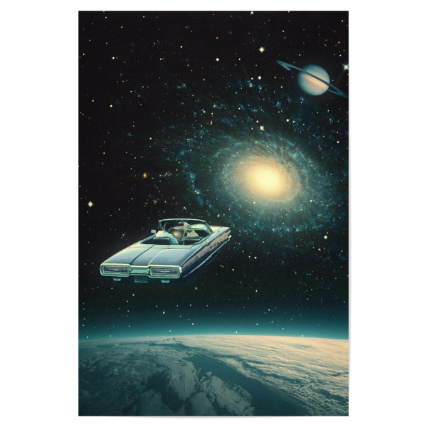 Poster "Durch den Kosmos fahren" artboxONE - Automobile,Liebe,Galaxy