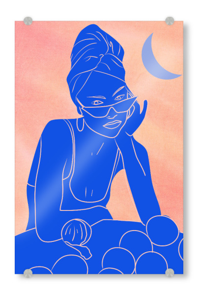 Acrylglasbild "Late Night Thoughts Under the Moon" artboxONE - Abstrakt