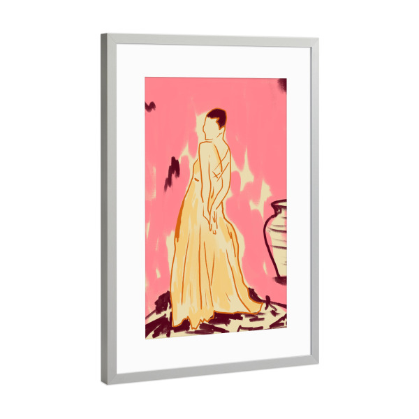 Poster mit Rahmen Silber "Pink Room Art" artboxONE - Abstrakt,Menschen