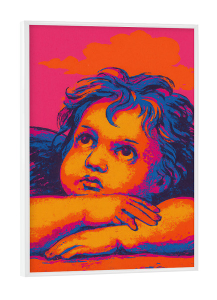 Poster mit weißem Rahmen "Neon Cherub" artboxONE - Für Kinder,Für Mama,Für Papa - Engel,Neon,Cherub,Putte,Dekorativ,Kunst,Treechild