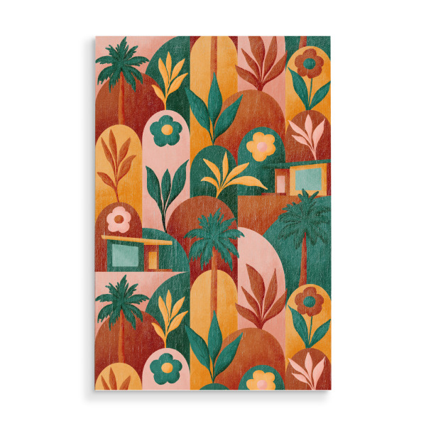 Holzbild "Mid Mod In Palm Springs Sunburn" artboxONE - Natur,Geometrie