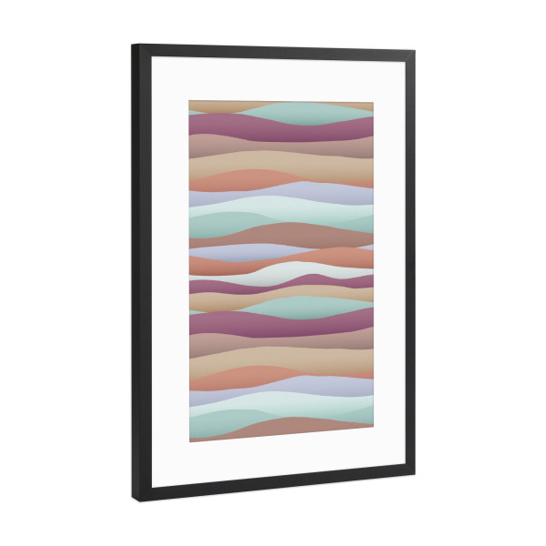 Poster mit Rahmen Schwarz (Metallic) "Sundown Dünen beruhigen" artboxONE - Natur,Abstrakt