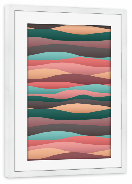 Poster mit Rahmen weiß "Beruhigen Dünen Sonnenaufgang" artboxONE - Natur,Abstrakt