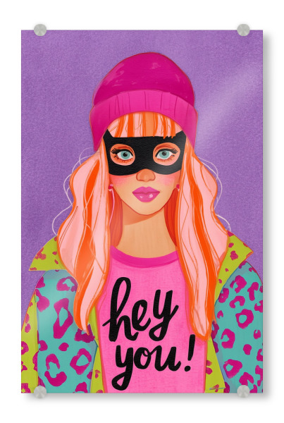 Acrylglasbild "Hey You, Fashionista!" artboxONE - Typografie,Menschen,Fashion
