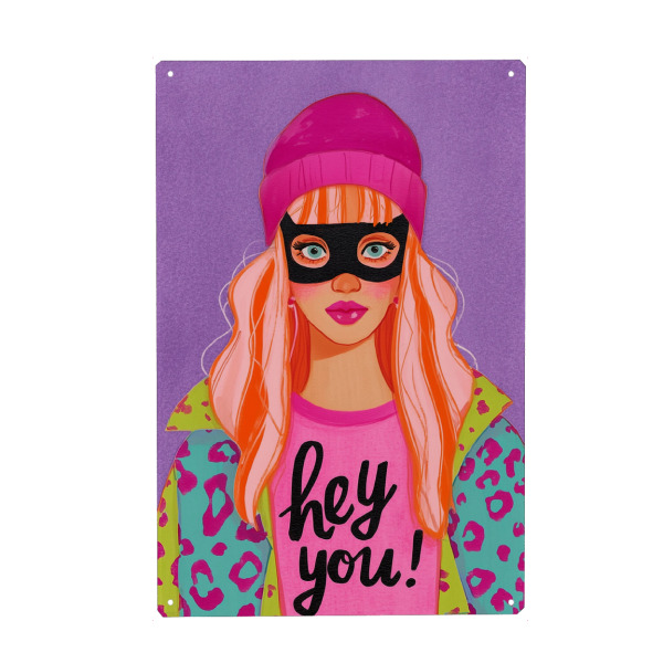 Holzbild "Hey You, Fashionista!" artboxONE - Typografie,Menschen,Fashion