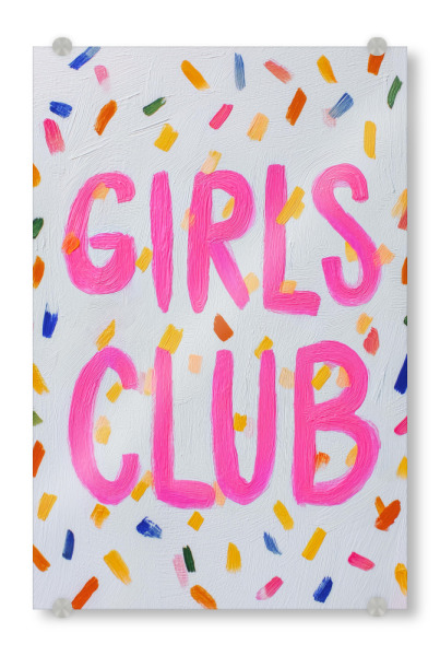 Acrylglasbild "Bunter Mädchen Club" artboxONE - Typografie,Für Kinder,Menschen