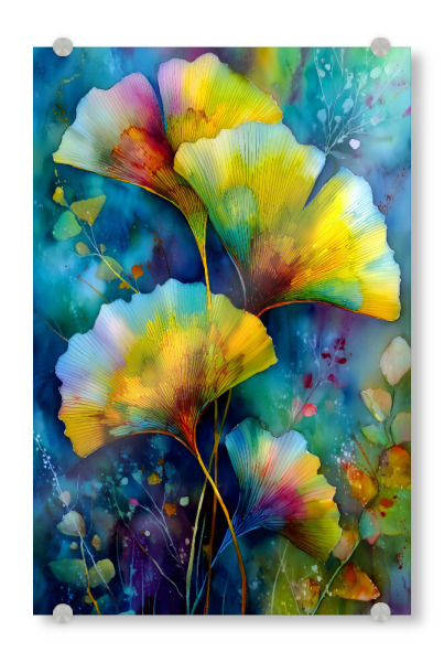 Acrylglasbild "Ginkgo Biloba an" artboxONE - Natur - Ginkgo,Biloba,Gingko biloba,Baum,Wald,Blätter,Natur
