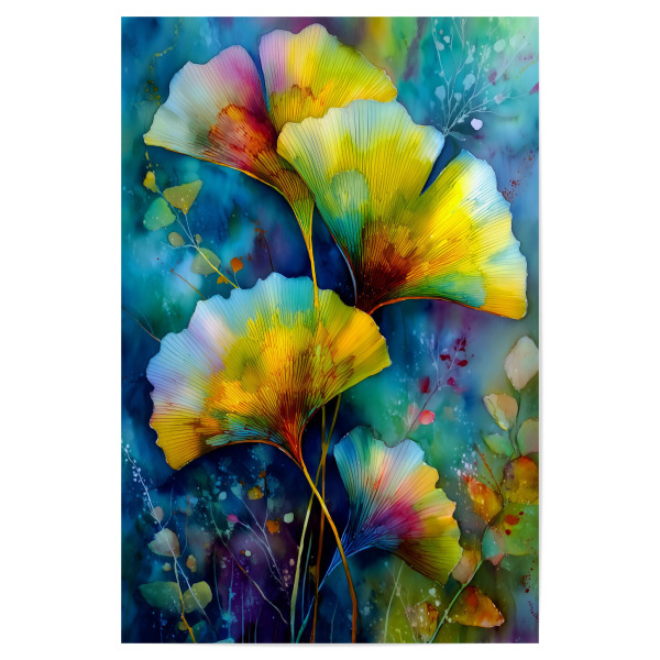 Poster "Ginkgo Biloba an" artboxONE - Natur - Ginkgo,Biloba,Gingko biloba,Baum,Wald,Blätter,Natur