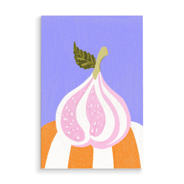 Holzbild "Feige mit Streifen" artboxONE - Natur,Floral,Essen & Trinken / Obst & Gemüse