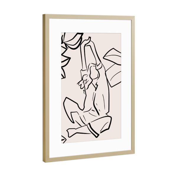 Poster mit Rahmen Gold "Morgenstreck" artboxONE - Abstrakt