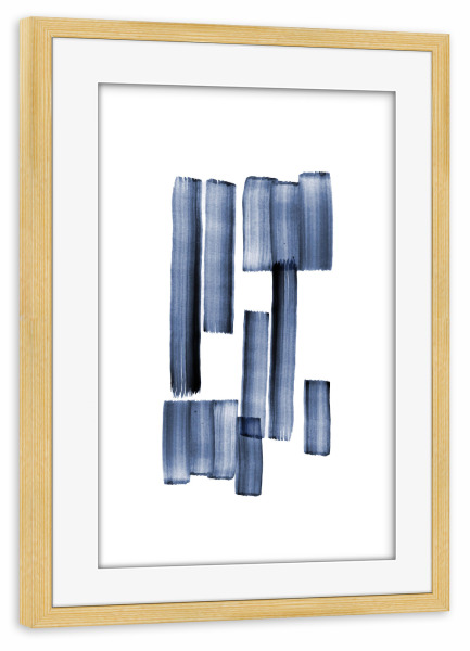 Poster mit Rahmen kiefer "Danushka - Mediation Strokes" artboxONE - Abstrakt - Abstrakt,Strich,Modern,Pinsel,Hygge,Skandi,Minimalismus